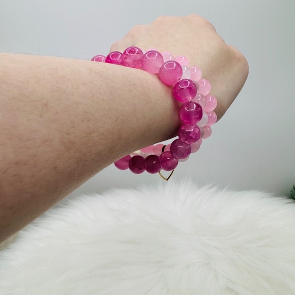 The Pinks Trio Hearty Beaded Bracelet - Picture 4 of 5